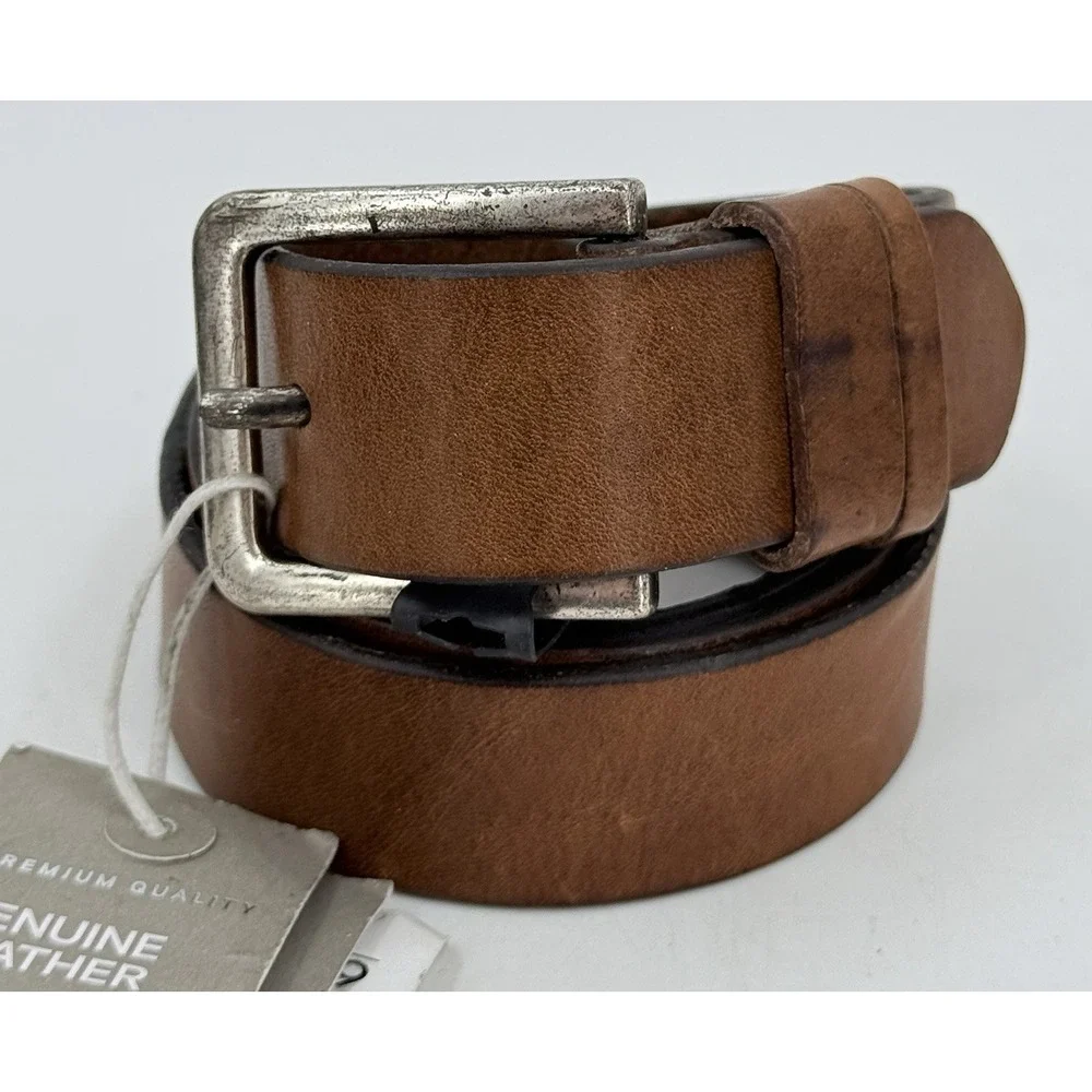 H&M‎ Leather Belt Brown Made in Sweden Classic Mens 33-34